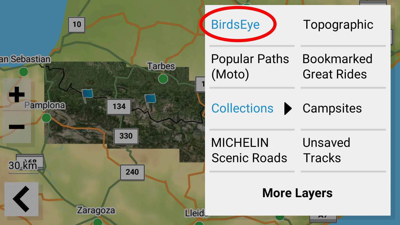 BirdsEyes op de Garmin Zumo XT2